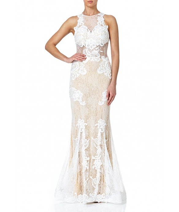 Picture Tallulah white lace maxi dress, Forever Unique wedding dresses, lace mermaid wedding dresses, lace fishtail wedding dresses, Alt Text