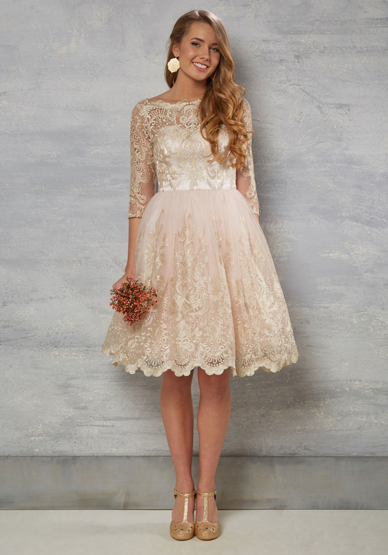 Picture Gilded Grace dres ModCloth,  Mesmerize to the Occasion ModCloth, ModCloth wedding dresses, coloured wedding dresses for less than £250, Alt Text